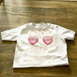 Forever 21 need sleep cropped tee size large